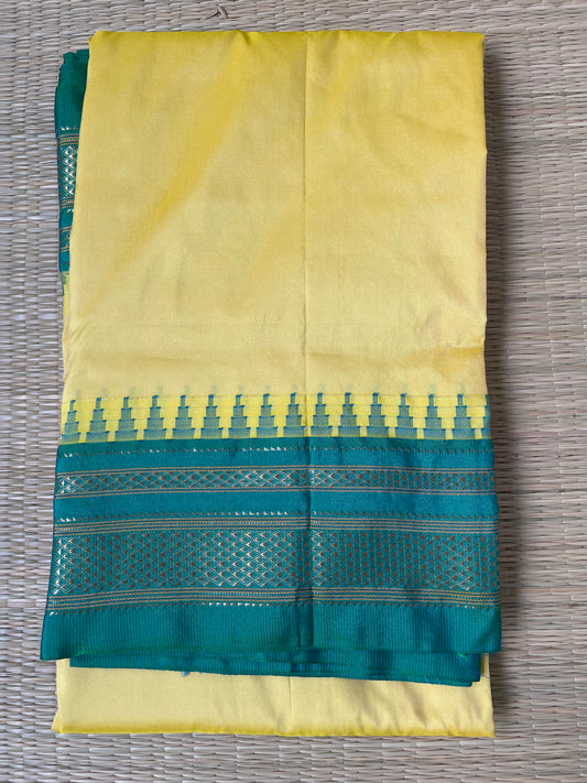 Yellow Ilkal Semi Silk Saree