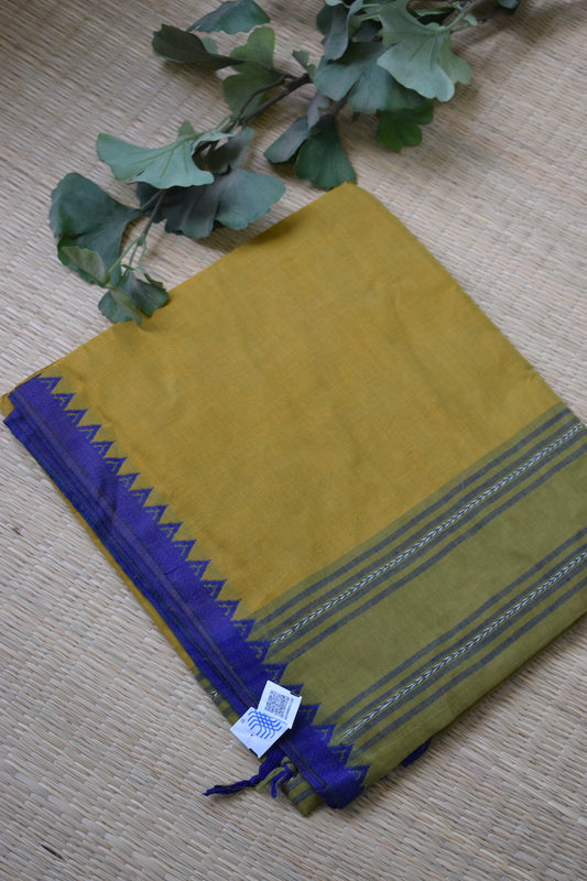 Mustard Yellow Begumpuri Handloom Saree