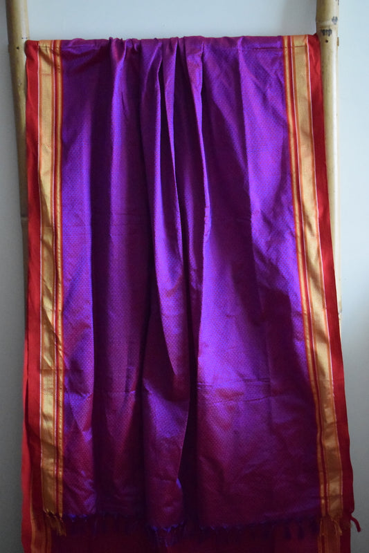 Red & Blue Dual Shade Khun Dupatta