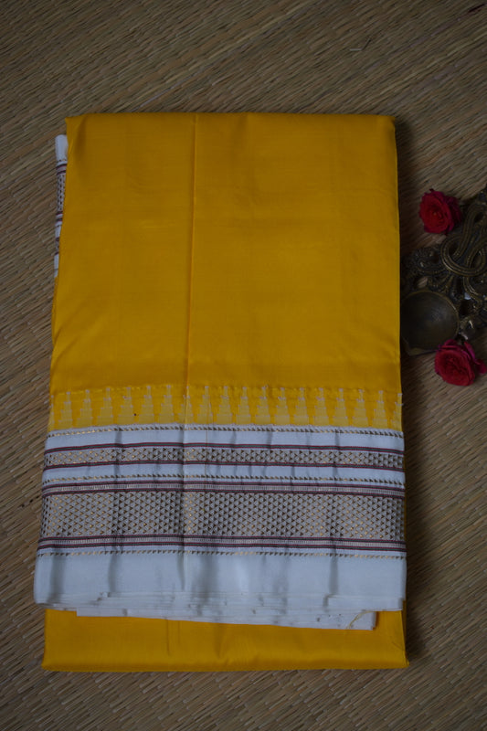 Yellow Ilkal Silk Saree