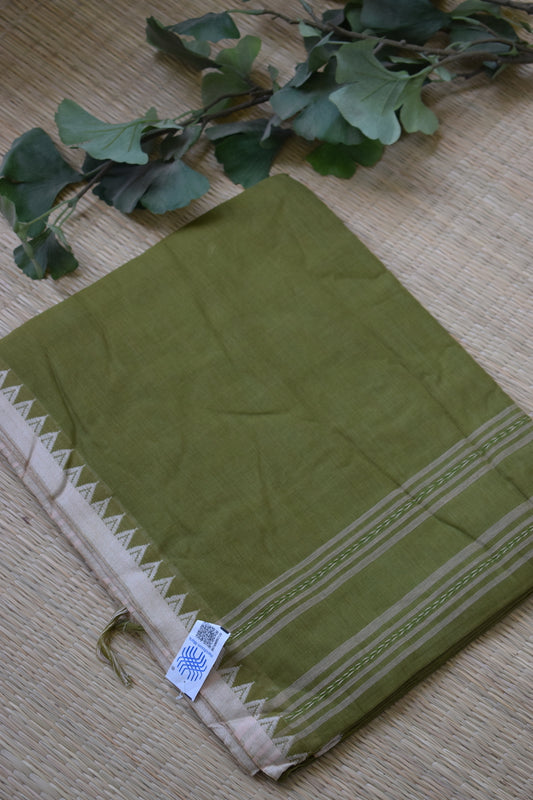 Olive Green Begumpuri Handloom Saree