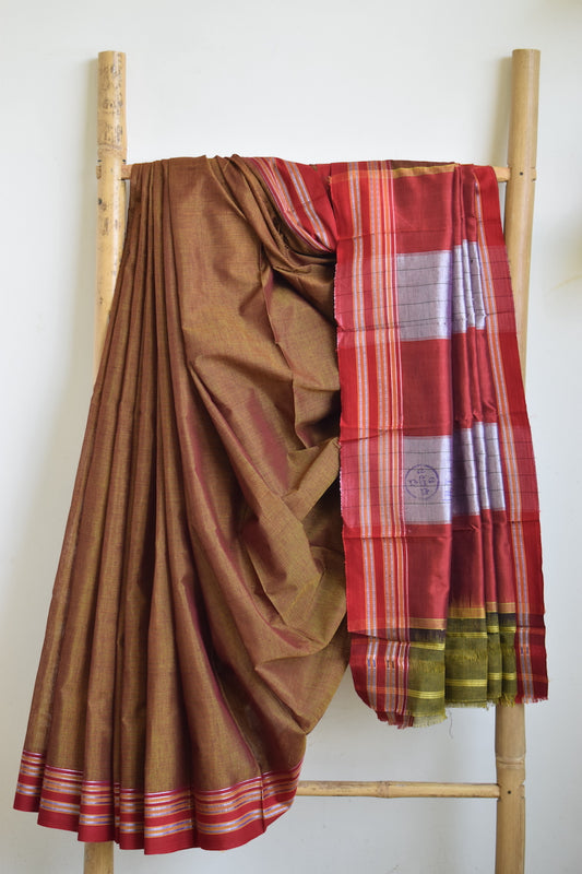 Yellow Gomedadi Ilkal Cotton Saree