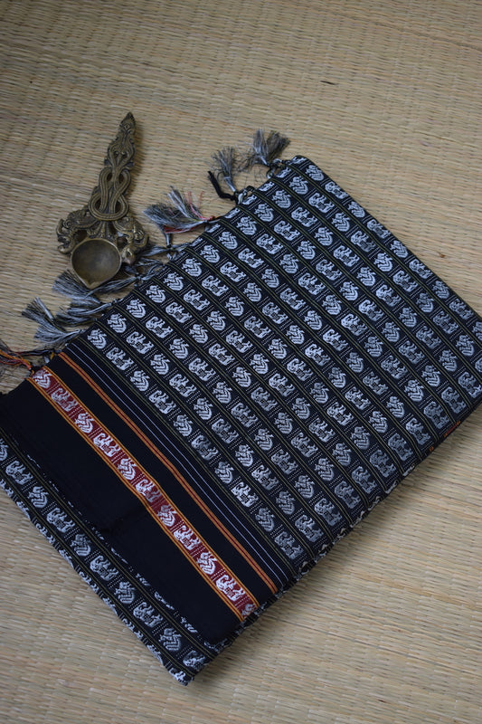 White Hathi Mor Khun Saree