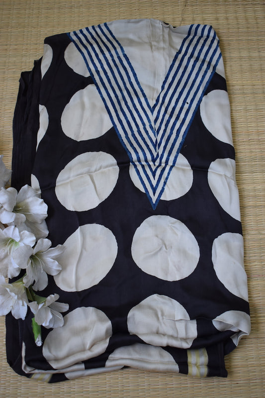 Black Ajrakh Modal Silk Kaftan