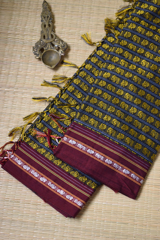 Yellow Hathi Mor Khun Saree