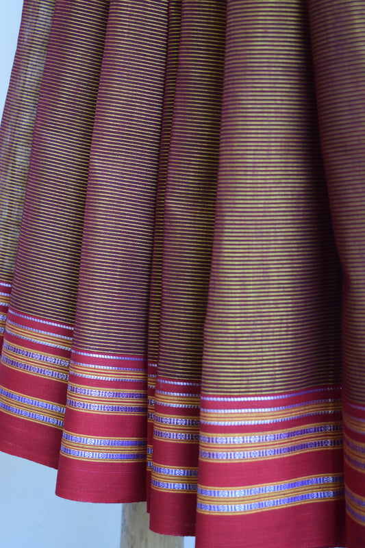 Yellow Gomedadi Ilkal Cotton Saree