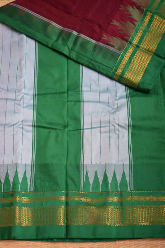 Coffee Bean Brown Ilkal Blended Silk Saree