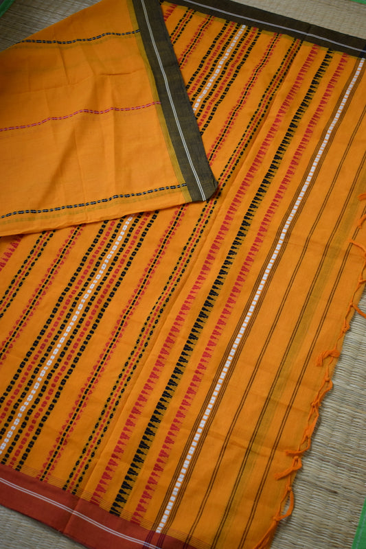 Yellow Begumpuri Handloom Saree