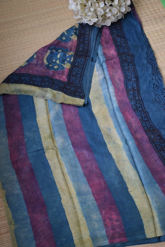 Mauve Pomegranate Peel Print Modal Silk Saree