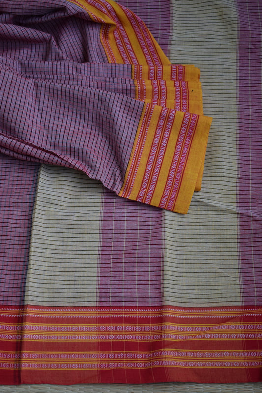 Red Pattada Anchu Cotton Saree with Gomedadi Border