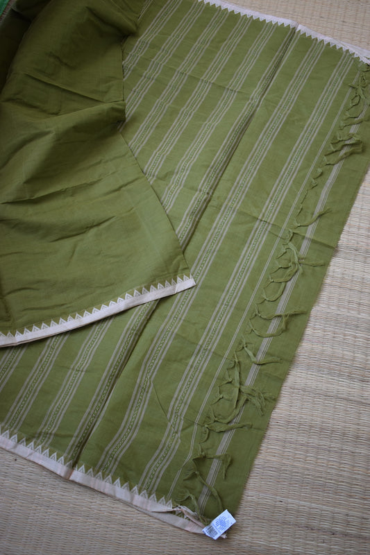 Olive Green Begumpuri Handloom Saree
