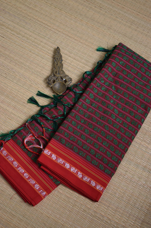 Green Dual Shade Hathi Mor Khun Saree