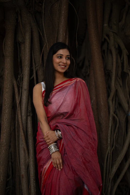 Red Gomedadi Ilkal Cotton Saree