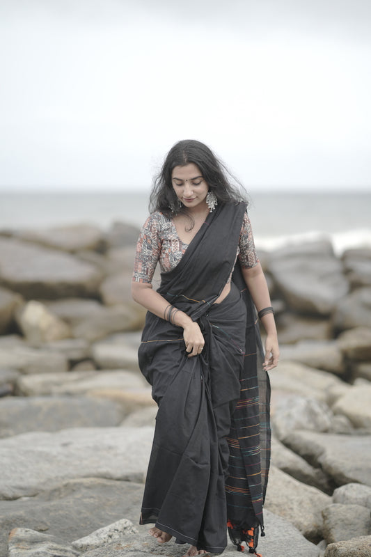 Black Khesh Cotton Saree
