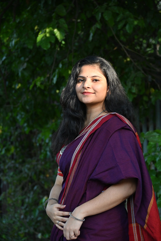 Plum Gomedadi Ilkal Cotton Saree