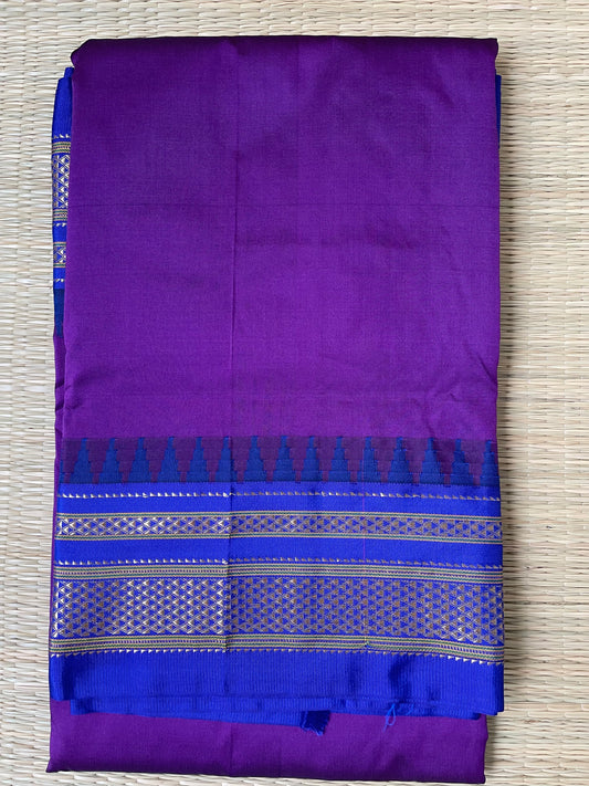 Purple Ilkal Semi Silk Saree