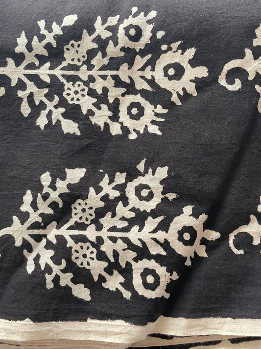 Black Block Printed Fabric