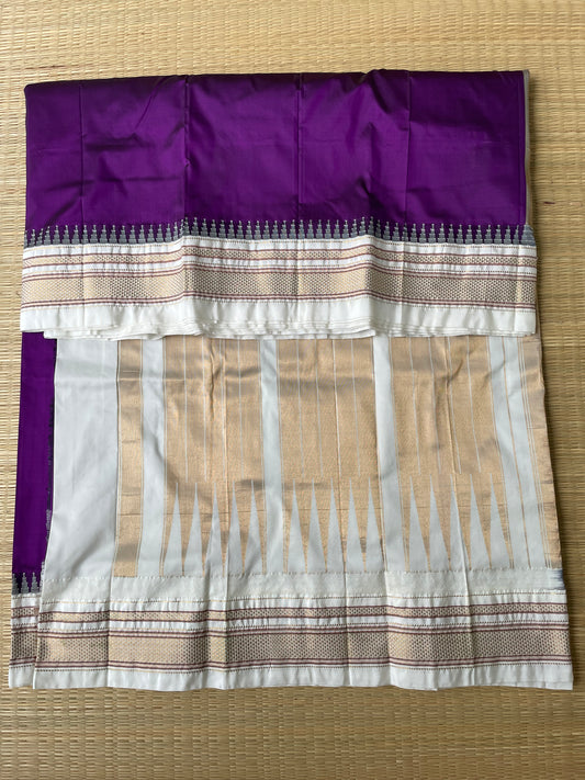 Dark Purple Ilkal Silk Saree