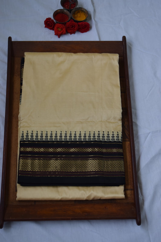 Beige Ilkal Silk Saree