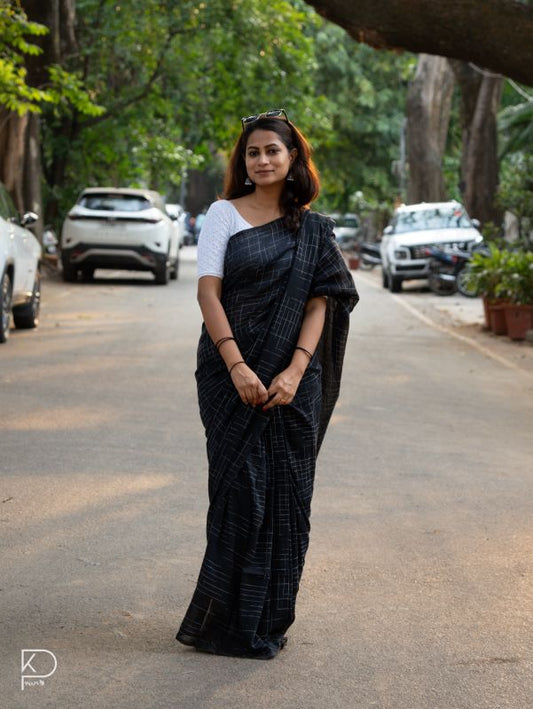 Black Cotton Saree