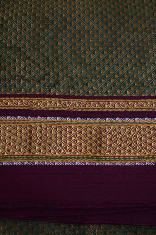 Green&Yellow Dual Shade Khun Blouse Piece
