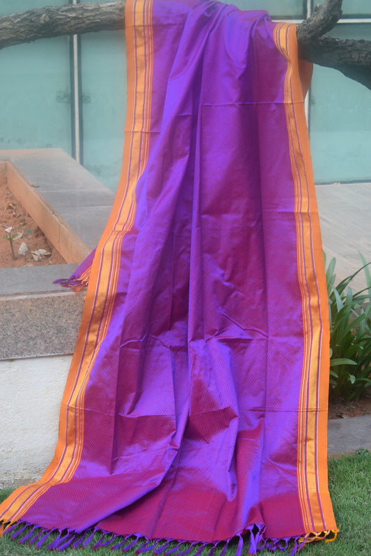 Blue & Red Dual Shade Khun Dupatta