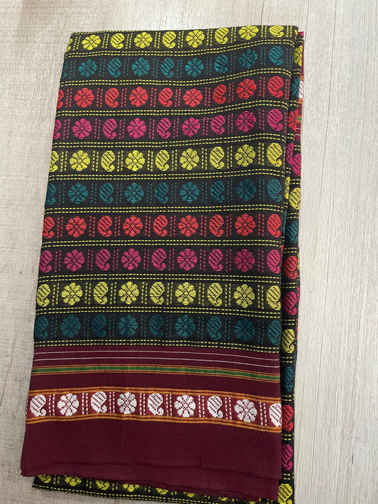 Flower & Mango Motif Khun Blouse Piece