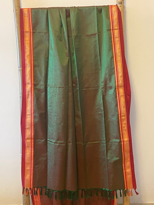 Green & Red Dual Shade Khun Dupatta