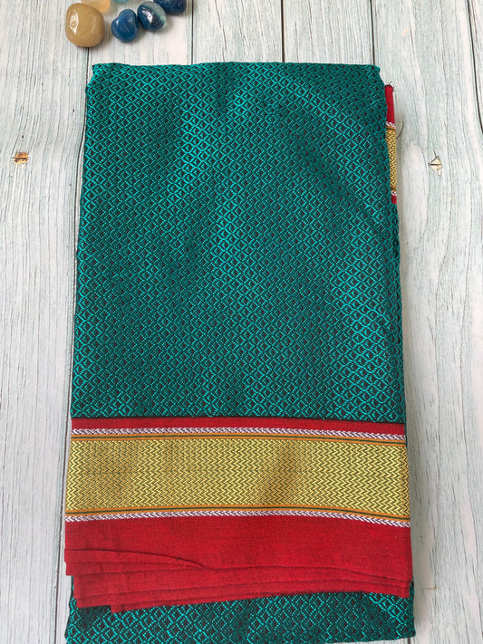 Peacock Green Khun Blouse Piece