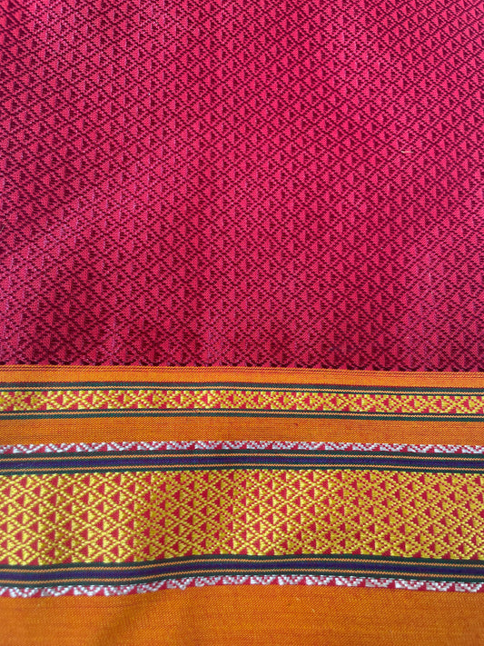 Bright Red Khun Blouse Piece