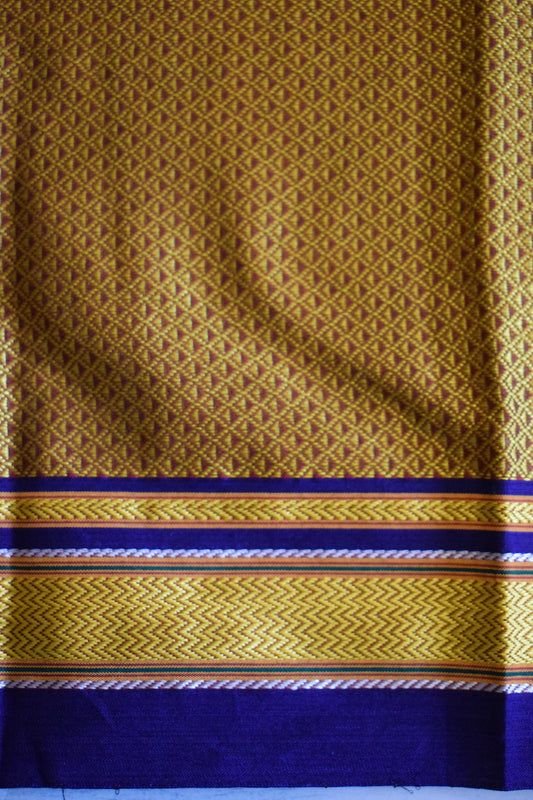 Mustard Yellow Khun Embroidery Blouse Piece