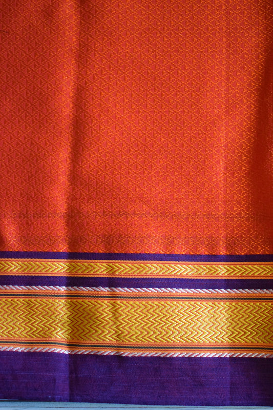 Orange Khun Embroidery Blouse Piece