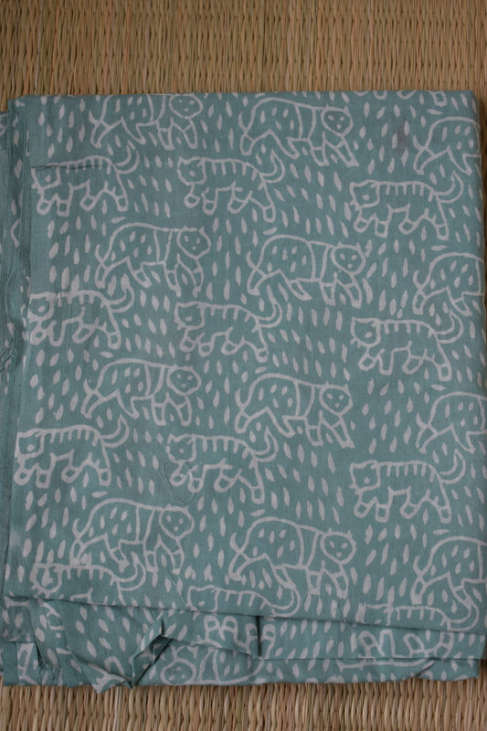 Sea Foam Block Printed Fabric