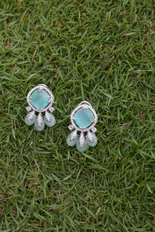 Sea Foam American Diamond Earrings
