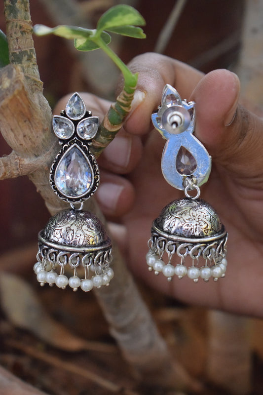 White Stone Jhumka