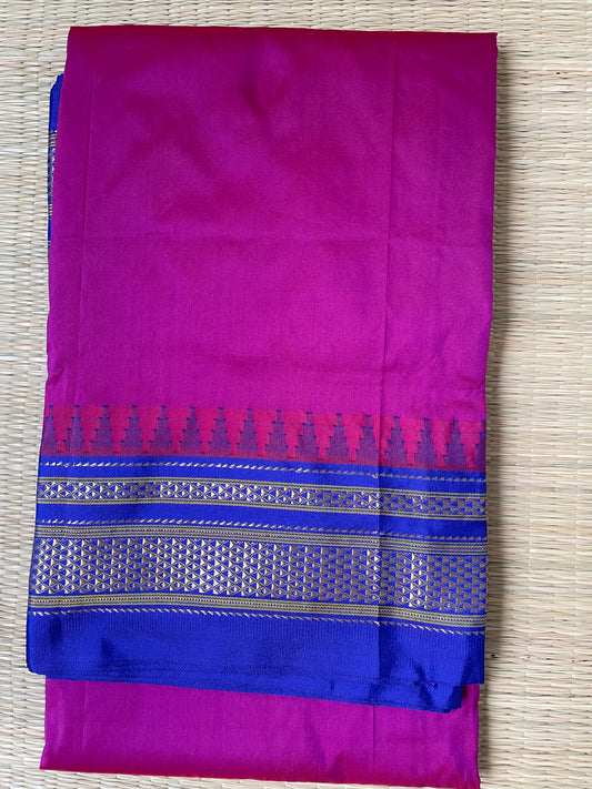 Magenta Ilkal Semi Silk Saree