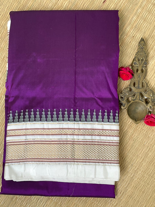 Dark Purple Ilkal Silk Saree