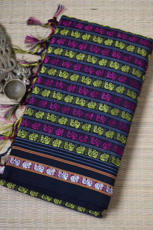 Multi Colour Hathi Mor Khun Saree