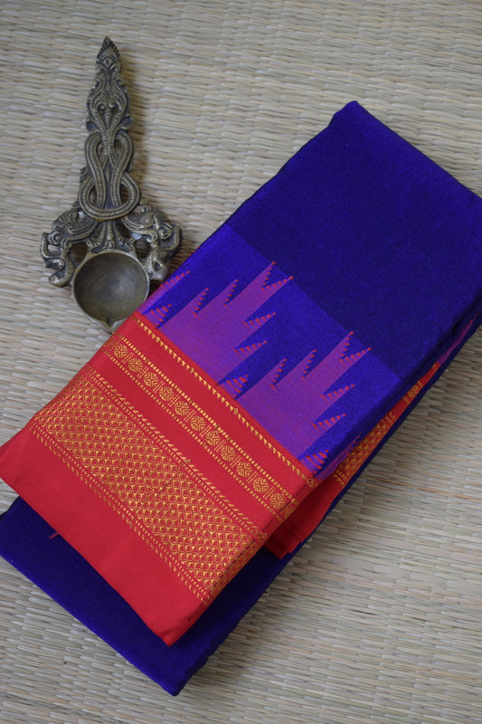 Blue Ilkal Blended Silk Saree