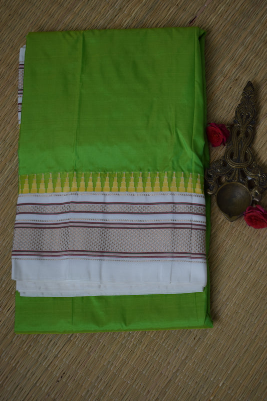 Neon Green Ilkal Silk Saree
