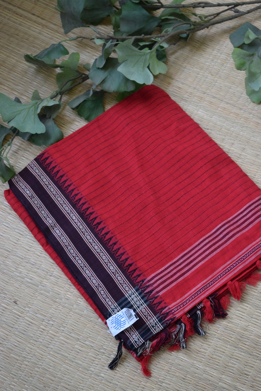 Red Begumpuri Handloom Saree