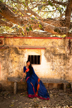 Load image into Gallery viewer, Royal Blue Maheshwari Silk Cotton Saree
