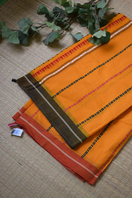 Yellow Begumpuri Handloom Saree