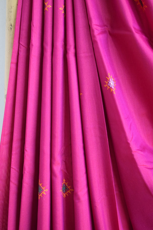 Pink Cotton Silk Kasuti Saree