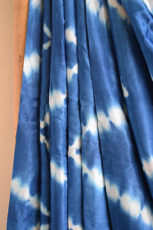 Blue Lehariya Modal Silk Shibori Saree