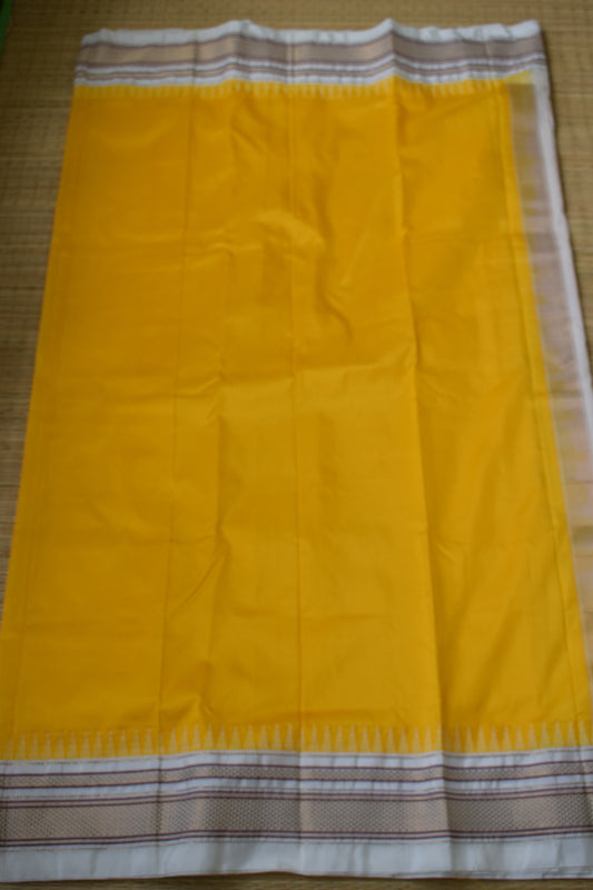 Yellow Ilkal Silk Saree