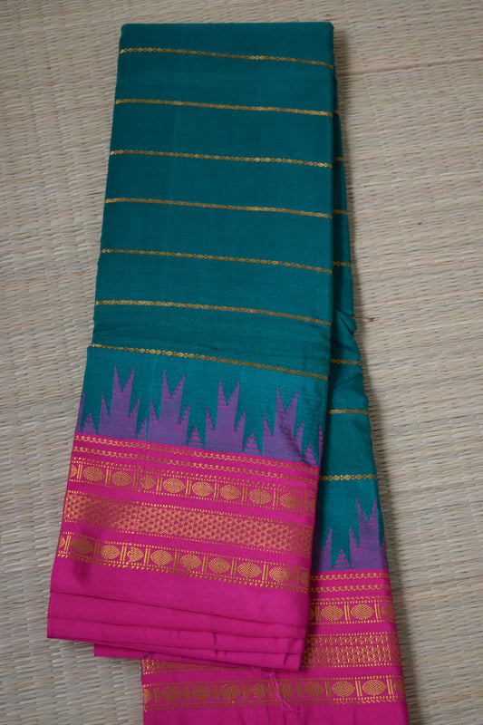 Peacock Green Ilkal Blended Silk Saree