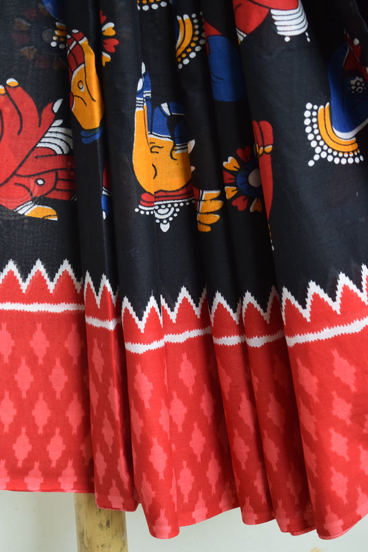 Black Mudra Printed Mul Cotton Saree