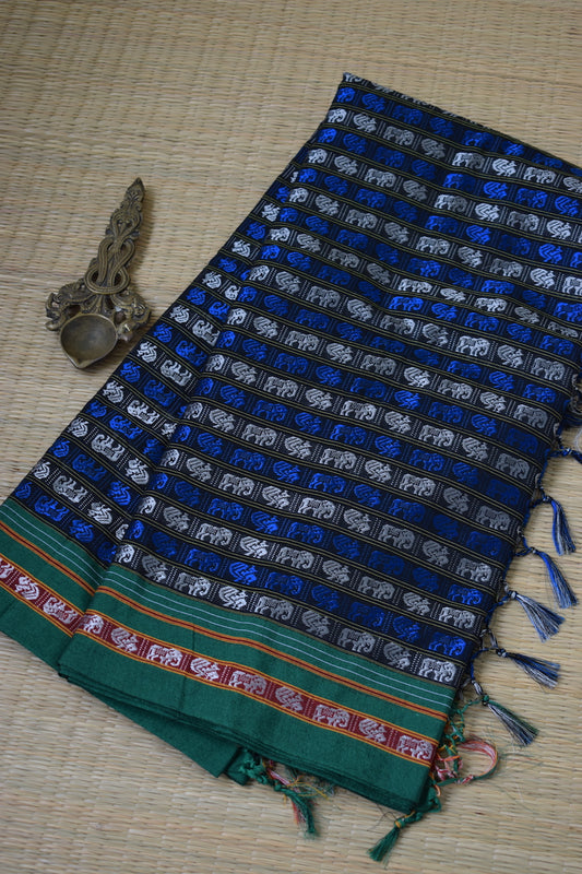 Multi Colour Hathi Mor Khun Saree