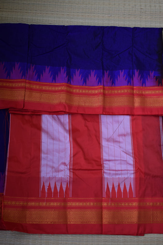Blue Ilkal Blended Silk Saree